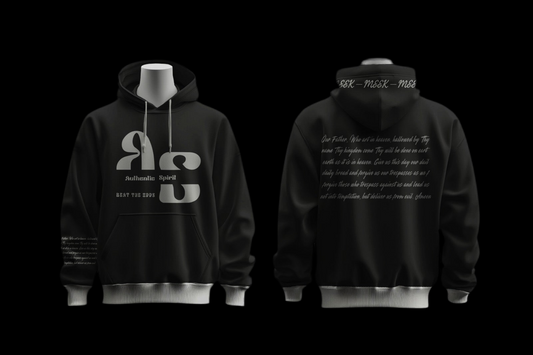 Cotton Fleece Screen Print Pullover Hoodie.(Embroidered “The Lords Prayer”) (4 Colors)